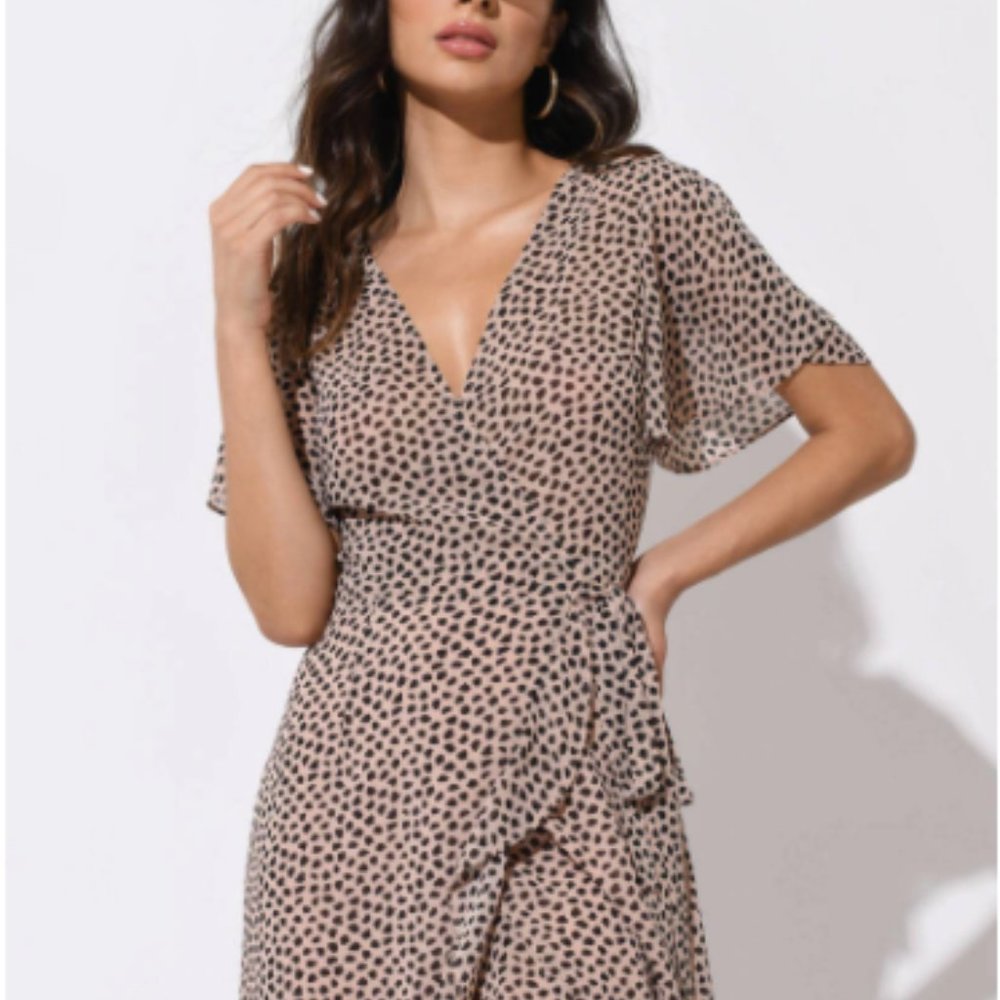 IT'S A SHAME MIDI DRESS IN BEIGE MULTI - brand new